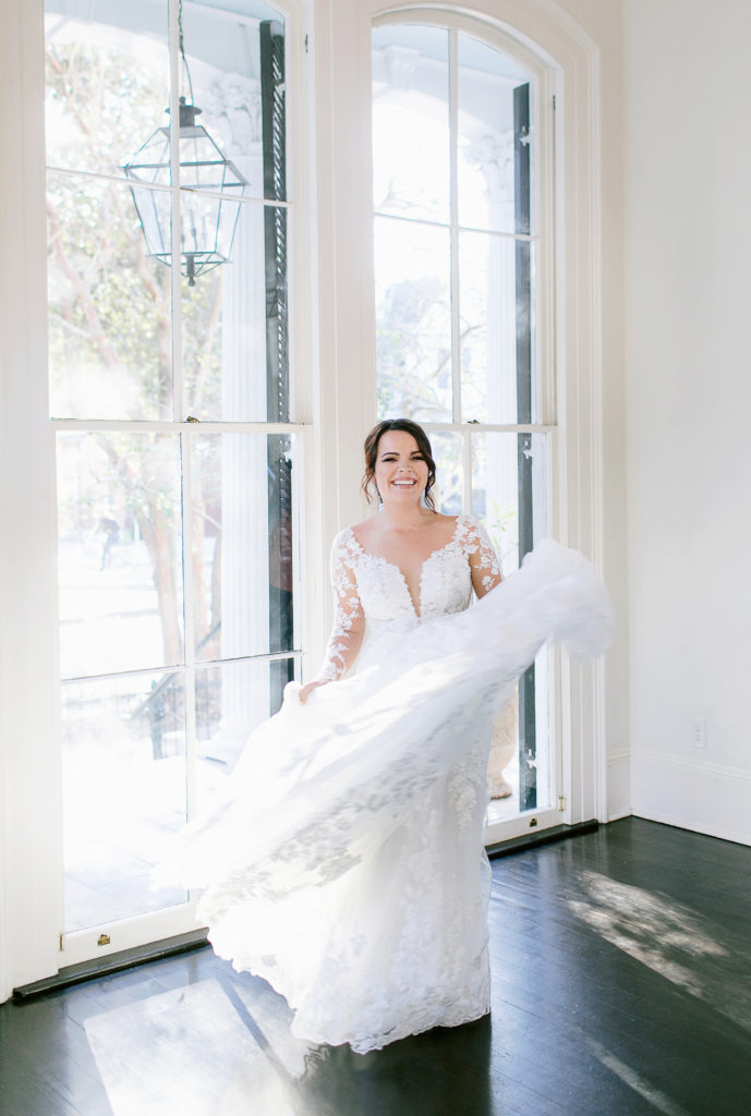 bride spins in martina liana gown