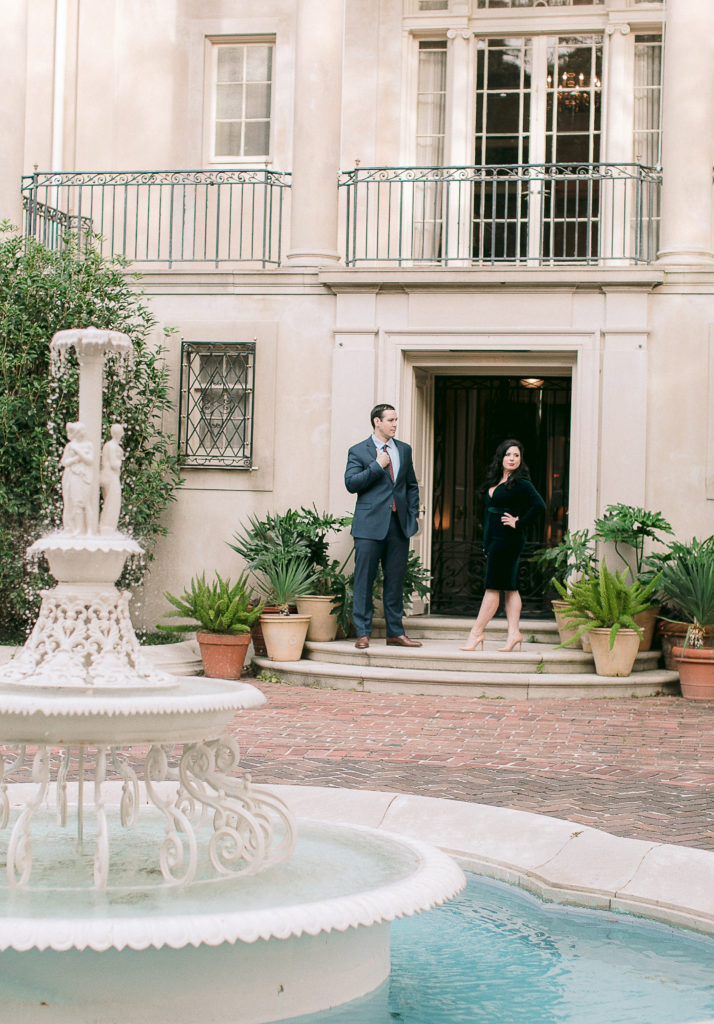 Engagement session at Longue Vue house in New Orleans