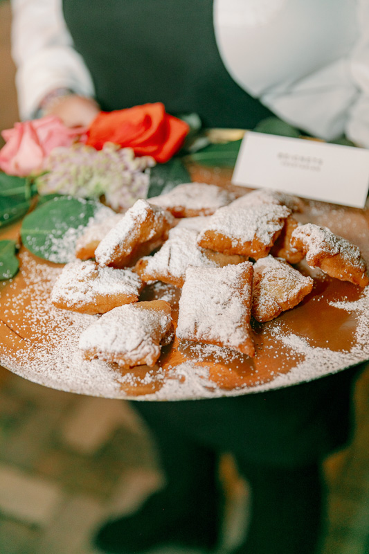 beignets for dessert at a Race and Religious Wedding in New Orleans